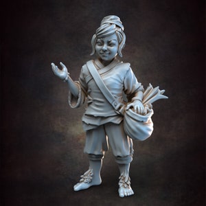 Halfling Girl 1 - 28mm 32mm Scale DnD Miniature | Dungeons and Dragons Mini | 5E Fantasy
