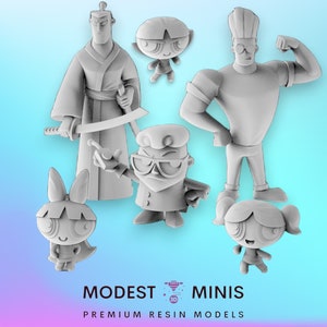 6pc 90s Toon Network Set | Resin 3D Printed Mini | Survivor | DnD | Superhero Miniature | Pop Minis