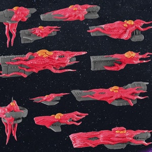 11pc Overtaken Starship Fleet - Fleetscale Mini | Starfinder | Billion Suns | Starmada | Firefly | Terra Conflict