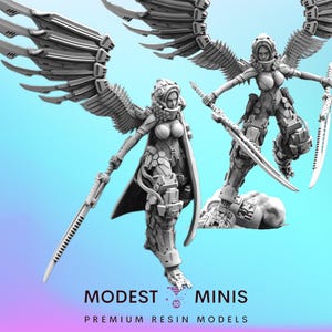 Cyberbabe Cathy - Resin 3D Print Alien Miniature | RPG | Sci fi | Cyberpunk | Role Playing | DnD | Papsikel