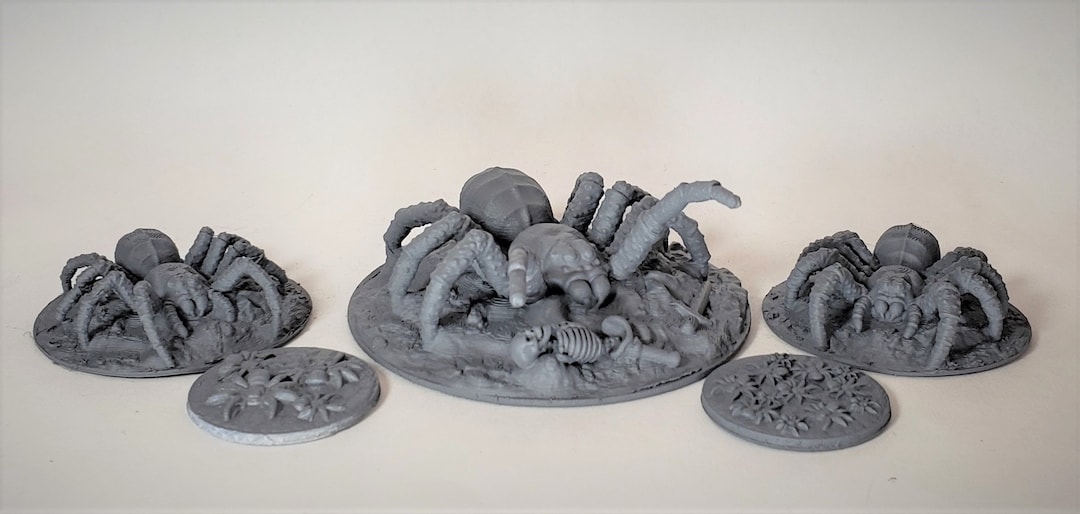 RESIN Giant Spiders and Swarm - 32mm Miniature - Dnd Miniature Dungeons ...