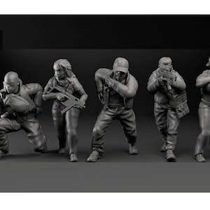 5pc Special Ops 1 - 28 mm 32 mm ミニチュア | ミリタリーウォーゲームミニ | 小競り合い | ゾンビサイド | 生存者