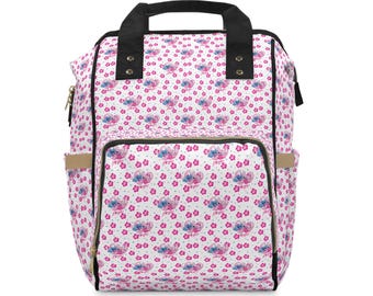 Sac à dos Stitch, Sac bébé, Sac à dos de maternité, Sac à langer fleuri pour bébé, Sac à dos pratique pour papa