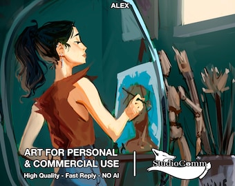 Zlecenie na zamówienie grafiki cyfrowej – portret postaci D&D, zdjęcie profilowe, ilustracja fantasy RPG autorstwa Alexa