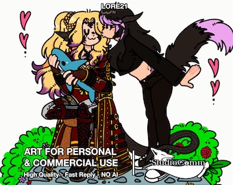 Encomenda de Arte Digital/Foto de Perfil/Miniatura/Gif/PNGtuber/Ícone/Desenho Animado - Lore21