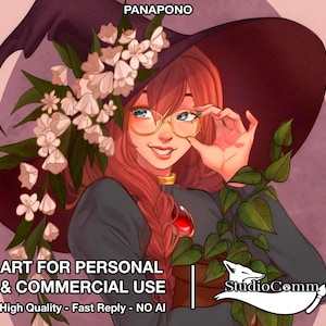 Digital Art Commission/Profile Picture/FFXIV/DND/OC/Vtuber/Witch/Portrait/Custom - Panapono