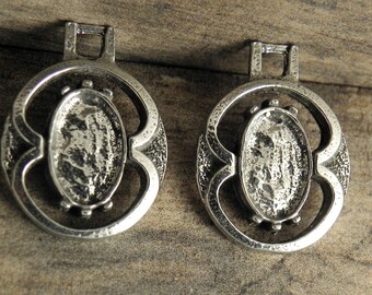 Victorian Cabochon Pendants Blanks Antiqued Brass DIY Necklace /& Book Journal Frame Set 4