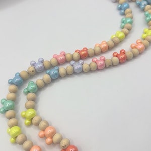 Lanyard ispirato a Disney - Lanyard con testa di topo pastello - Lanyard per insegnanti - Lanyard con perline - Regalo per insegnanti - Apprezzamento per insegnanti - Lanyard personalizzato