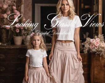 Coquette Mother Daughter Mockup Mommy Daughter Mockup Bella Canva 3001 Mockup White T-shirt Mockup Mothers Day Mockup Bella Canvas 3001T
