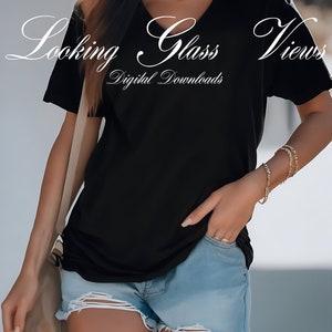 Bella Canvas 3005 Mockup V-Neck T-Shirt Mockup Black V-Neck T-shirt Mockup Summer Mockup Distressed Shorts Mockup Trendy Lifestyle Mockup