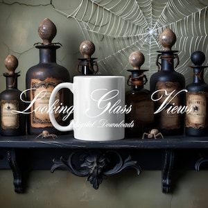 Halloween Mug Mockup Gothic Mug Mockup Witchy Mug Mockup Fall 11oz White Ceramic Mug Spooky Mug Mockup Dark Aesthetic Mug Vintage Mug Mockup