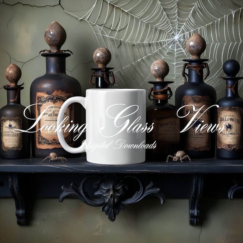 Halloween Mug Mockup Gothic Mug Mockup Witchy Mug Mockup Fall 11oz White Ceramic Mug Spooky Mug Mockup Dark Aesthetic Mug Vintage Mug Mockup