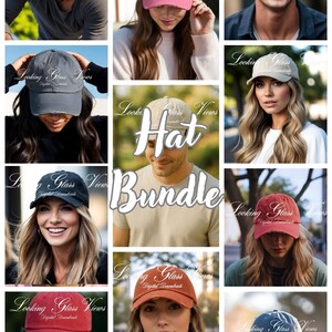Distressed Hat Mockup Bundle District DT600 Mockup District DT600 Distressed Cap Mockup Lifestyle Cap Mockup DT600 Print on Demand Hat Mock image 1