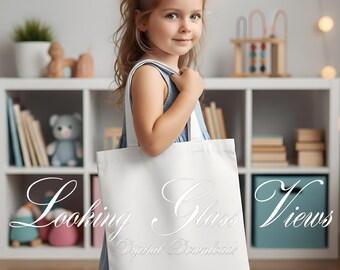 Mockup de sacola de lona, mockup de sacola feminina, mockup de sacola infantil, mockup de sacola para livros infantil, mockup de sacola infantil personalizada.