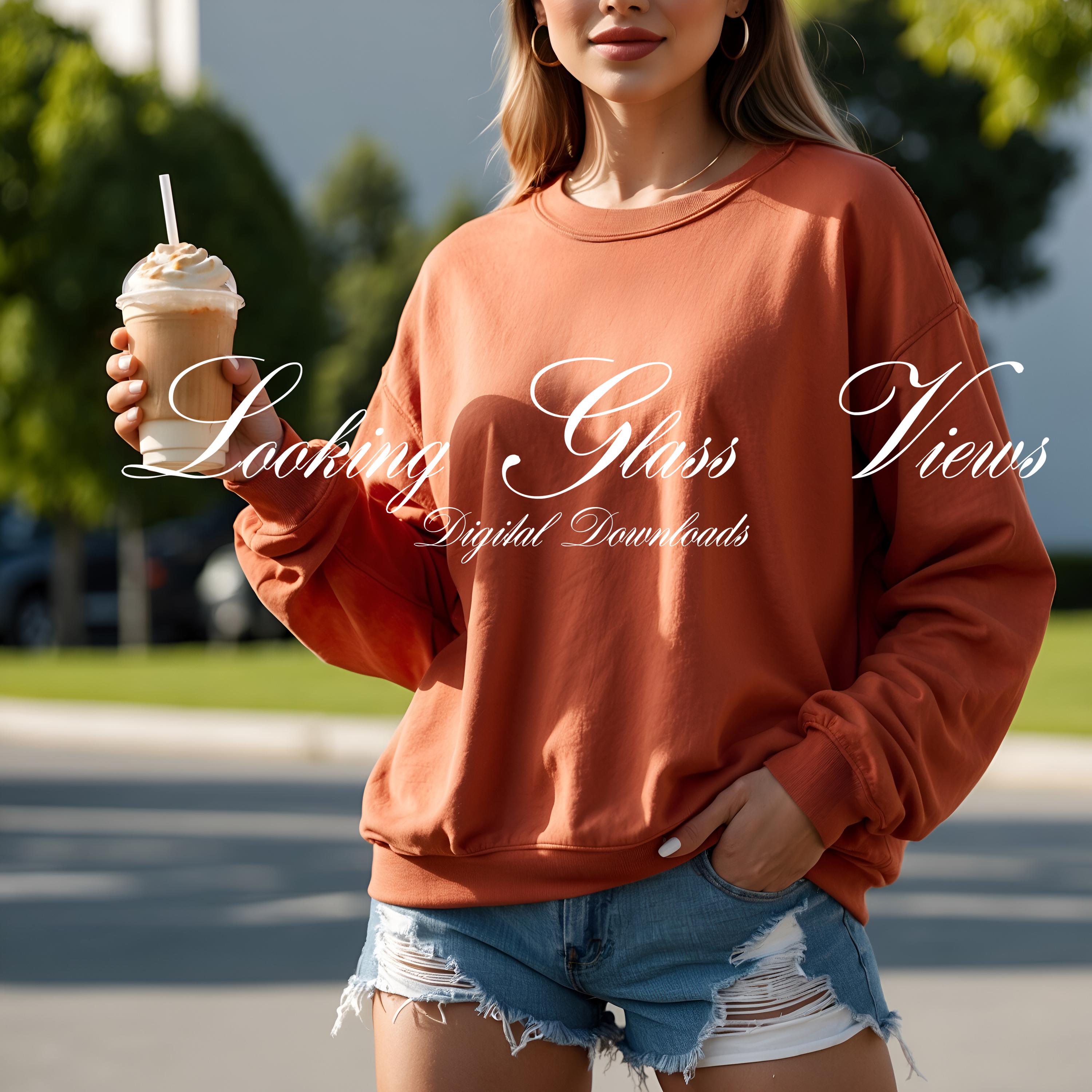 Burnt Orange Fall Sweatshirt Etsy