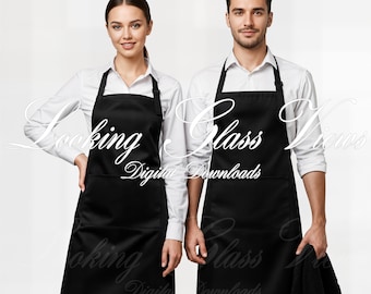 Maqueta de delantal para hombre Maqueta de delantal para mujer Maqueta de delantal de cocina Maqueta de delantal de chef Maqueta de delantal de barista Maqueta de delantal de cocinero Maqueta de delantal negro con bolsillo