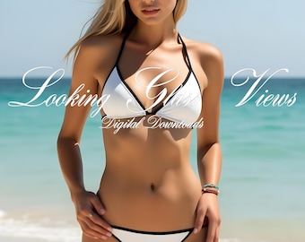 Baddräktsmodell: Printify AOP Bikini Dambikini Baddräkt AOP Drag & Drop Smart Object Dambadkläder