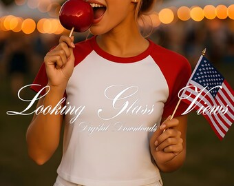 4th of July Mockup, American Girl Mockup, 1201 Raglan Baby Tee Mockup,  Festival Patriotic  USA Shirt Mockup, Bella Canvas 1201 Mockup