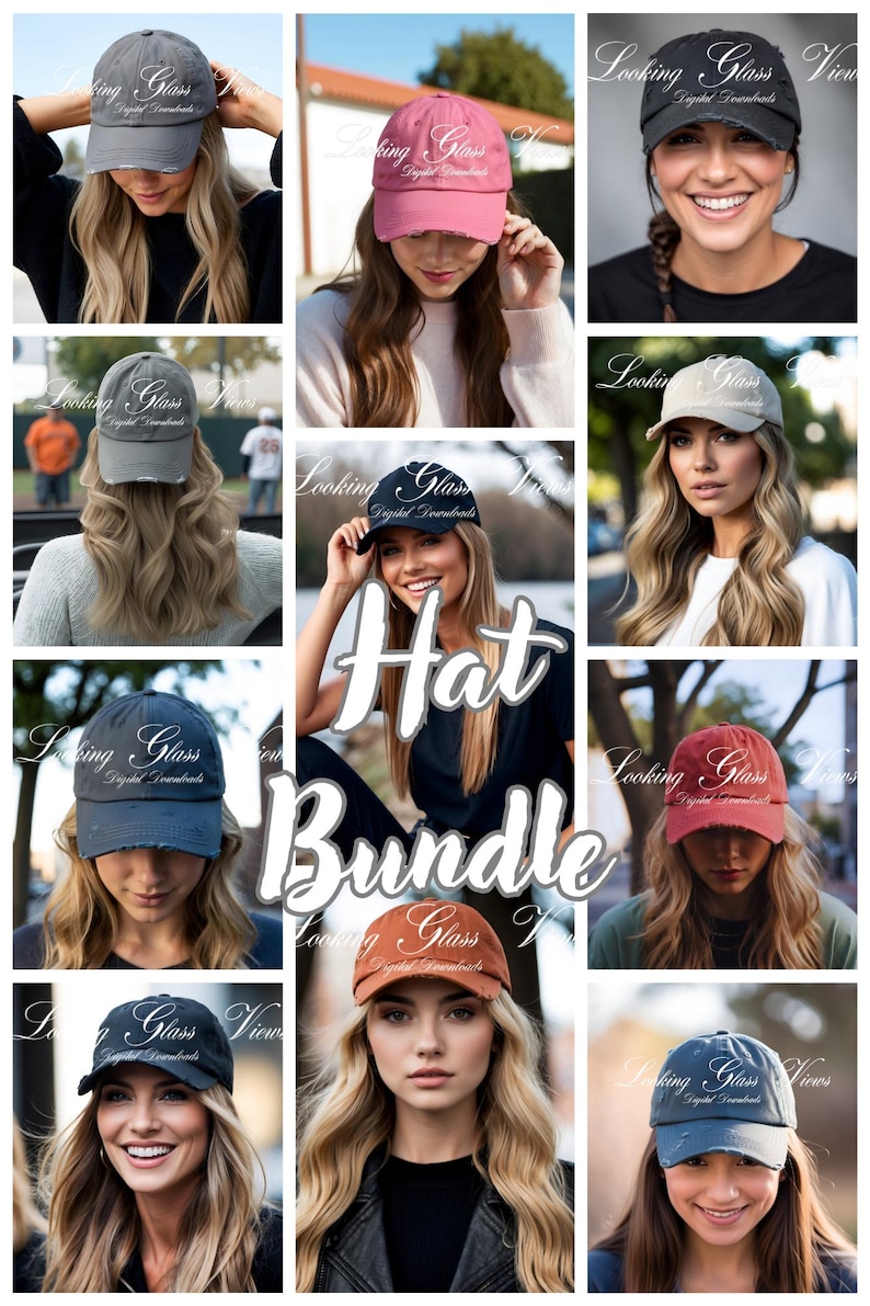Womens Distressed Hat Mockup Bundle District DT600 Mockup District DT600 Distressed Cap Mockup Lifestyle Mockup DT600 Printify Hat Mockup