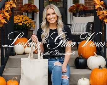 Mockup draagtas Halloween herfst draagtas Mockup Trick or Treat-tas mockup Spooky canvas draagtas Mockup canvas draagtas Mockup printify draagtas