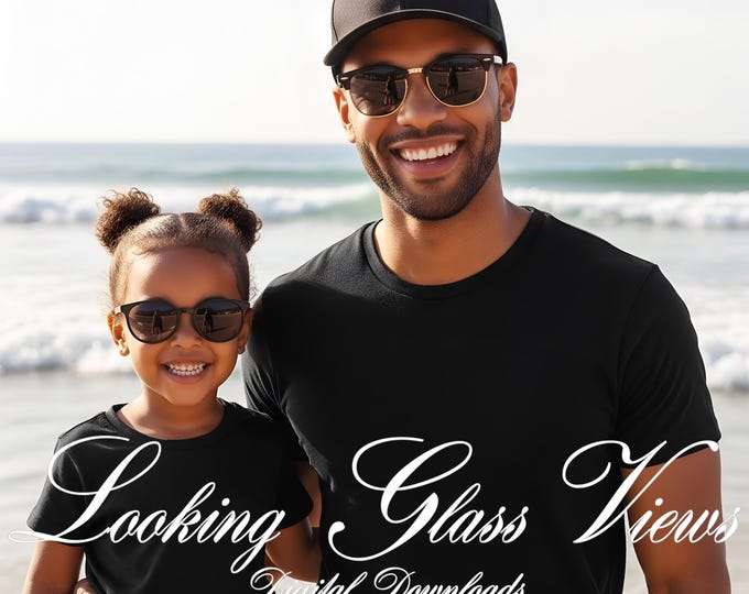 Dad and Daughter Father's Day Mockup Black Dad and Daughter Models ...