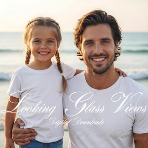 Magliette abbinate padre e figlia, modello per la festa del papà, modello per papà e figlia, modello per papà, modello per la spiaggia estiva della figlia del papà BC 3001