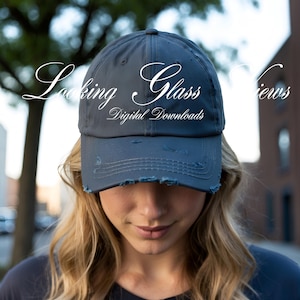 Hat Mockup District DT600 Mockup Scotland Blue Hat Mockup Printify District DT600 Distressed Cap Mockup POD Hat Mock Blue Baseball Cap Mock