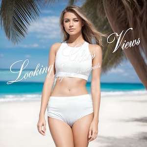 Swimsuit Mockup Printify Sporty Bikini Mockup Drag and Drop Printify AOP Bikini Mockup Diverse Model Mockup POD Bikini Mockup PCM Miami Mock