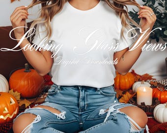 Comfort Colors 1717 Mockup White Comfort Colors Shirt Mockup Halloween Comfort Colors Tee Mockup Fall Comfort Colors T-Shirt Mockup