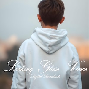 Gildan 18500B Mockup Back of Hoodie Mockup Kids Mockup Youth Mockup Childs Hoodie Mock Backside Hooded Top Mockup Back of Kids Hoodie Mockup