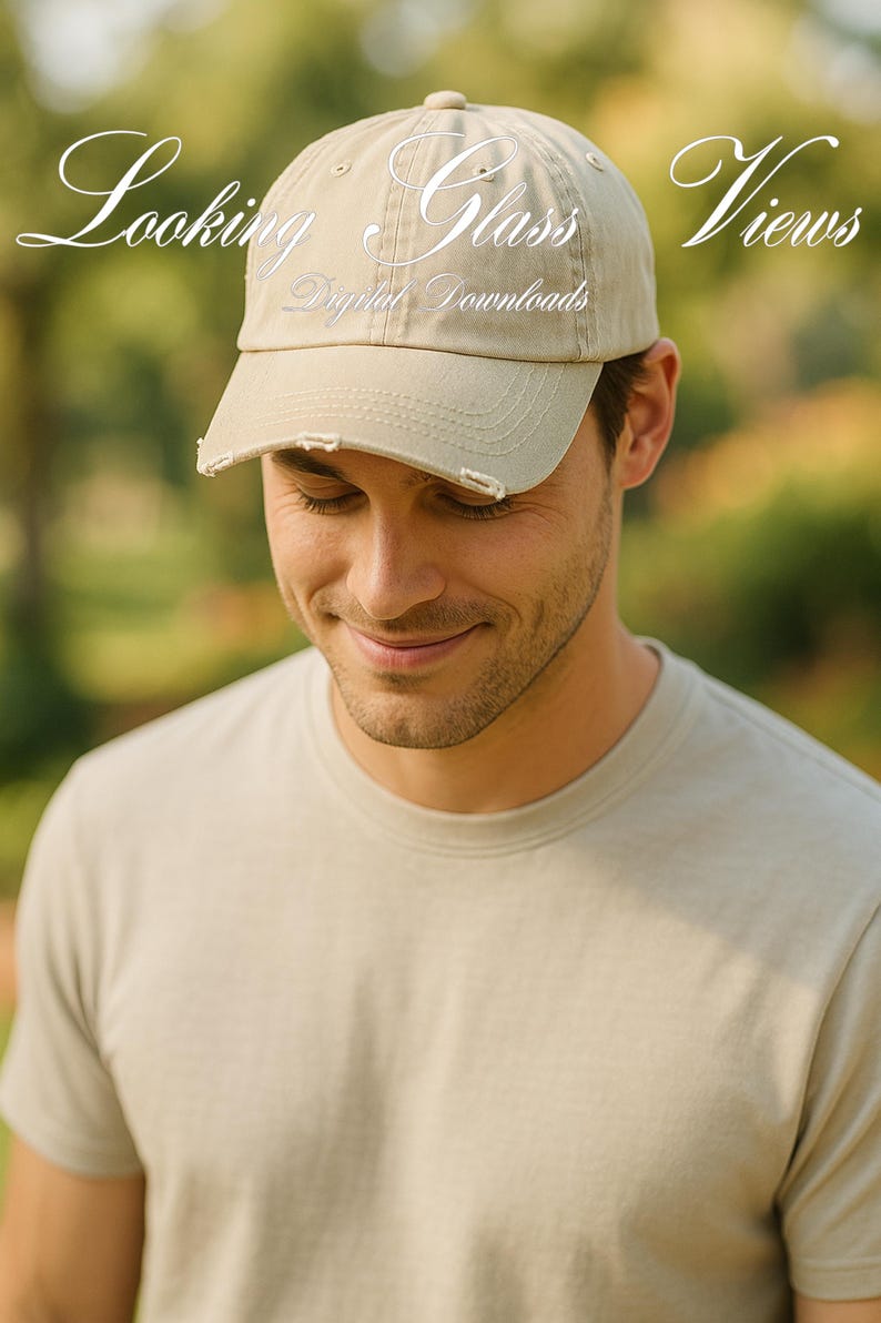 Distressed Hat Mockup Bundle District DT600 Mockup District DT600 Distressed Cap Mockup Lifestyle Cap Mockup DT600 Print on Demand Hat Mock image 2