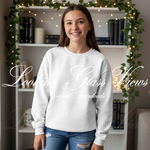 White Sweatshirt Mockup Comfort Colors Mockup Literary Girl Mockup Oversized Sweatshirt Mockup Reader Mockup Bookish Mockup Teen Mockup