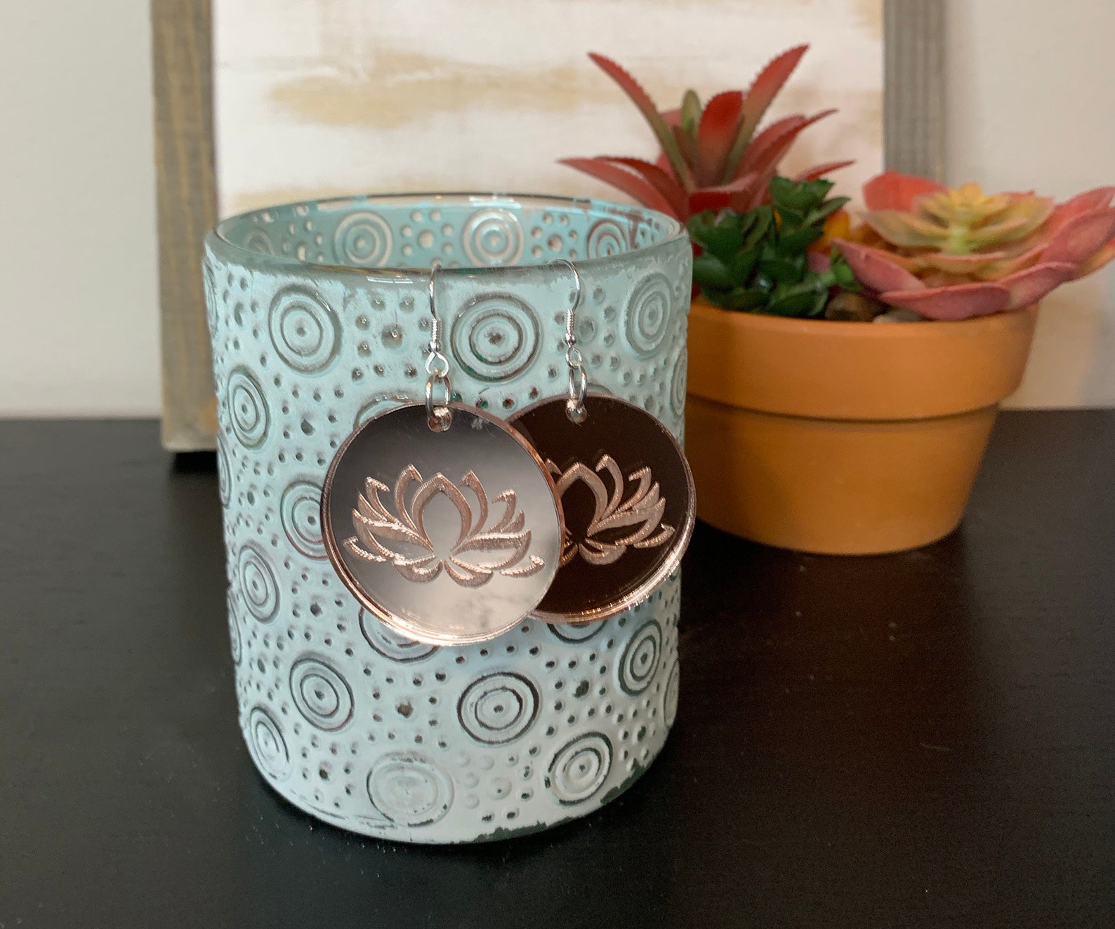 Rose Gold Mirrored Lotus Flower Reflective Cut Acrylic Etsy