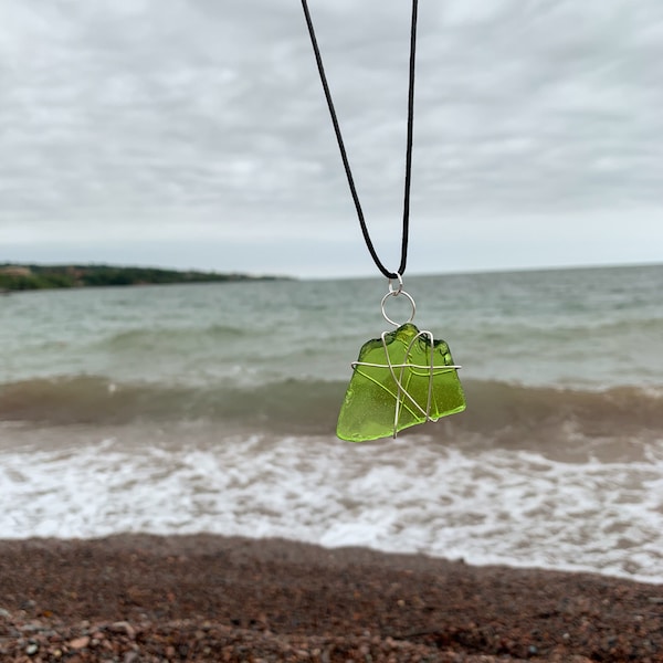 Green Lake Superior Beach Glass Necklace