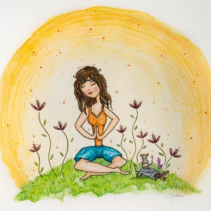 Meditation in the Sun | Illustration | Watercolor & Colored Pencil Art Print