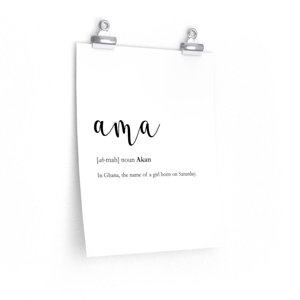Ama Definition Poster / Diseño por Adwoa Etsy