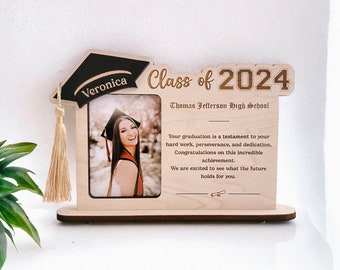 2024 Graduation Personalized Photo Frame Gift with Custom message, Highschool Gift for Her, Graduation Gift for Him, Graduation Gift Idea