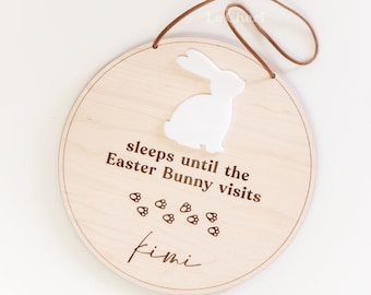 Personalized Easter Countdown plaque | Handmade Gift Countdown sign | Wood Engraved | Acrylic Sign | Personalised Easter sign | Kids