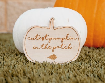 Personalized Engraved Baby's First Pumpkin Patch Name Plaque | Cutest Pumpkin | Keepsake Fall Decoration | Wooden Baby Gift | Little Pumpkin