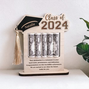 Cadre porte-monnaie pour l'obtention du diplôme 2024 | Message personnalisé de remise des diplômes, cadeau fait main, cadeaux de remise des diplômes personnalisés, cadeau pour elle, cadeau pour lui