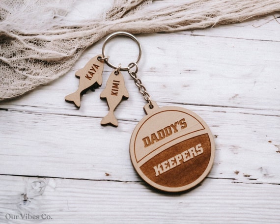 Daddy's Keeper Keychain Gift Fathers Day Gift, Fishing Dad, Fishing Gifts,  Personalized Fathers Day Gift, Laser Engraved, Fathers Day -  UK