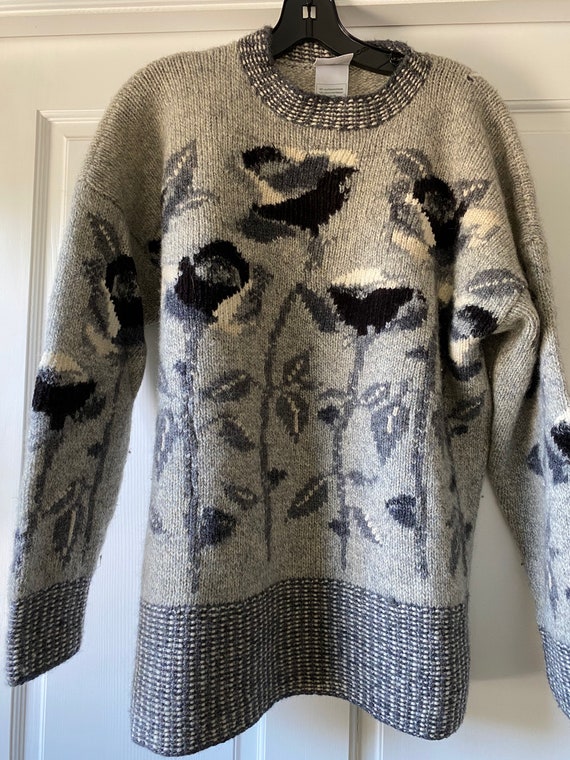 Vintage Laura Ashley Floral Wool Sweater - Medium