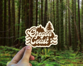 Oregon Coast Retro Vinyl Decal - Weatherproof Bumper Sticker - Retro 70s Sticker - Made in Oregon Bumper Sticker- Boho Art