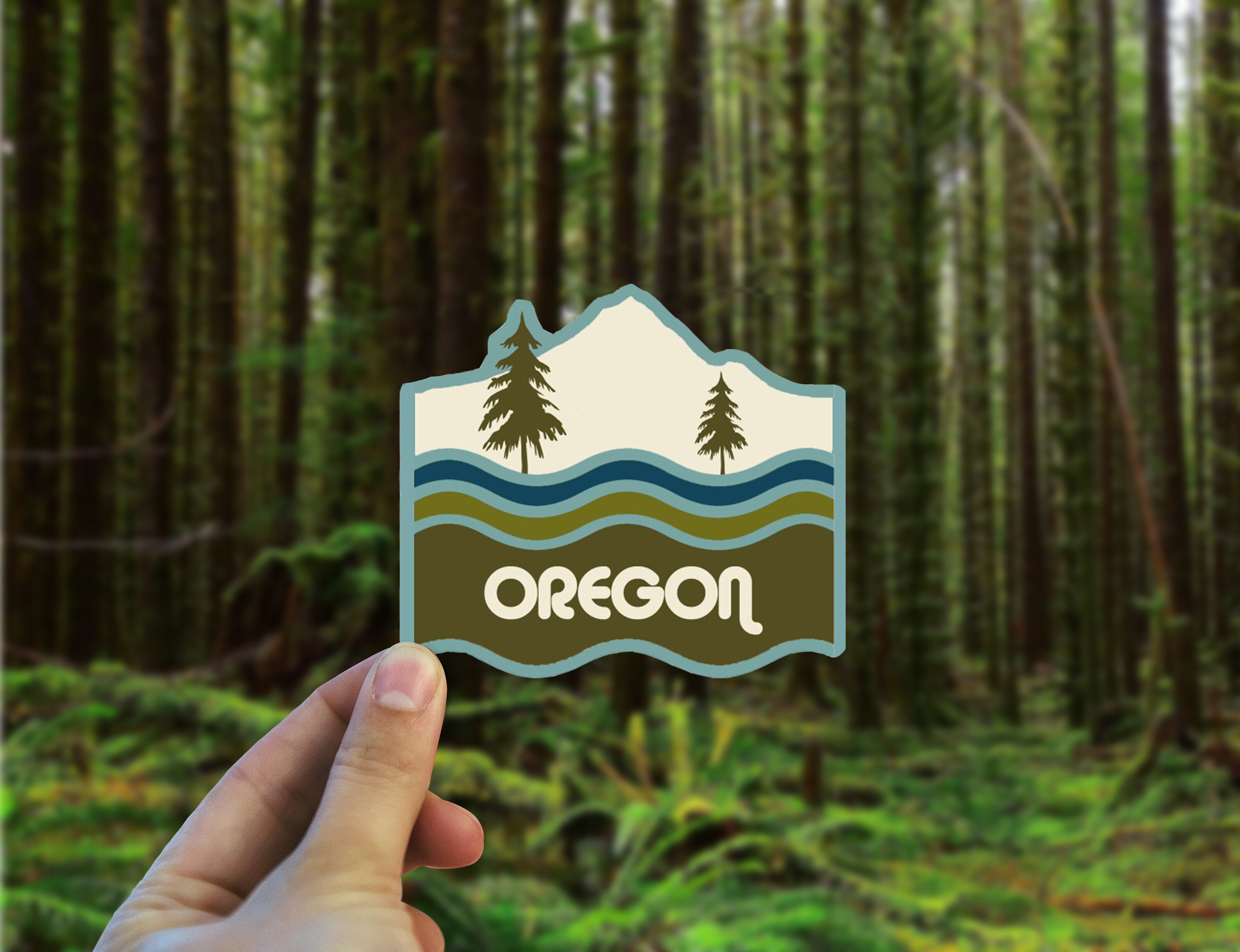 Oregon Retro Vinyl Decal - Weatherproof Bumper Sticker - Retro 70s Sticker - Made in Oregon Bumper Sticker- Boho Art