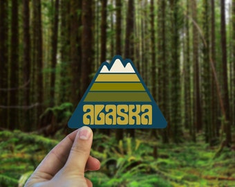 Alaska Vinyl Decal - Weatherproof Bumper Sticker - Retro 70s Sticker - Made in Oregon Sticker- Boho Art