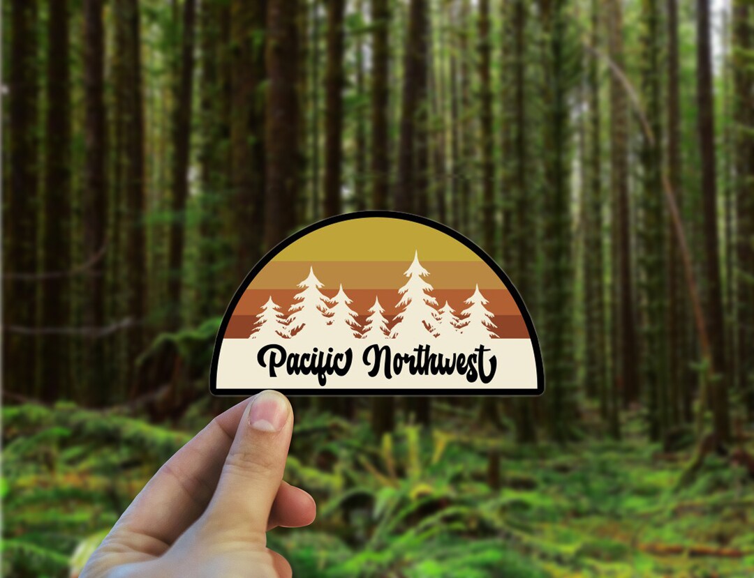 Pacific Northwest (PNW) Retro Vinyl Decal - Weatherproof Bumper Sticker ...