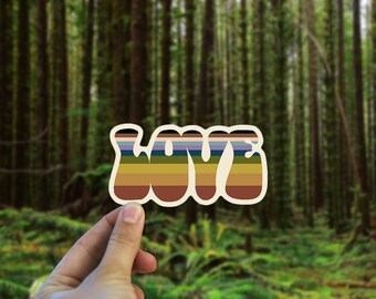 PRIDE LOVE Vinyl Decal - LGBTQ Weatherproof Bumper Sticker - Retro 70s Sticker - Made in Oregon Sticker- Boho Art