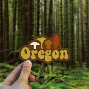 Oregon Retro Vinyl Decal - Weatherproof Bumper Sticker - Retro 70s Sticker - Made in Oregon Bumper Sticker- Boho Art