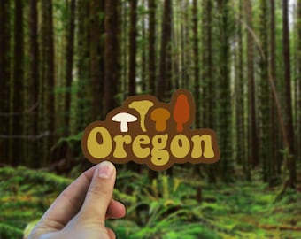 Oregon Retro Vinyl Decal - Weatherproof Bumper Sticker - Retro 70s Sticker - Made in Oregon Bumper Sticker- Boho Art