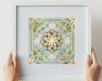 Gilbert Arizona LDS Temple Stained Glass Watercolor Print, LDS temple watercolor, LDS temple painting, temple art, missionary gift, lds art